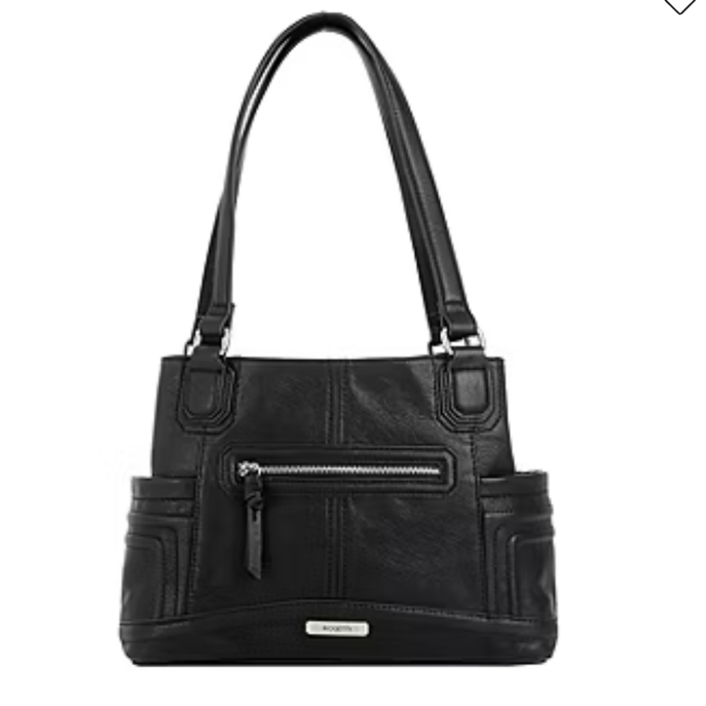 Rossetti Courte Black Fax Leather Satchel Shoulder Bag